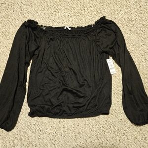 Ardene Black Off-Shoulder Polyester Blouse